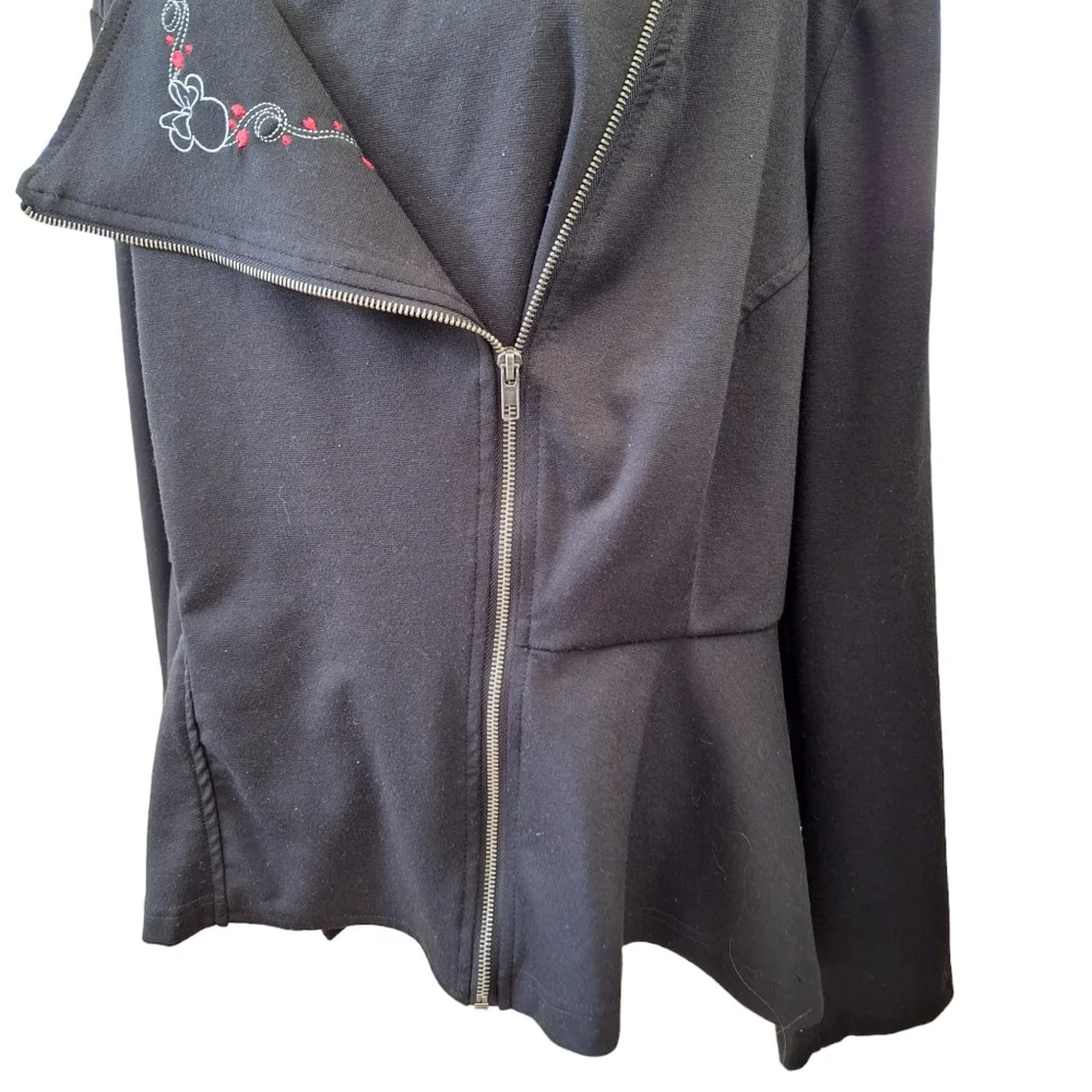 Torrid Disney Collection Minnie Mouse Black Peplum Moto Knit Jacket Plus Sz5 5X - Picture 5 of 11